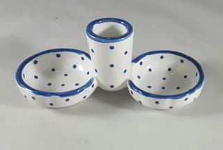 Gmundner Keramik-Salz/Pfeffer-Garnitur barock